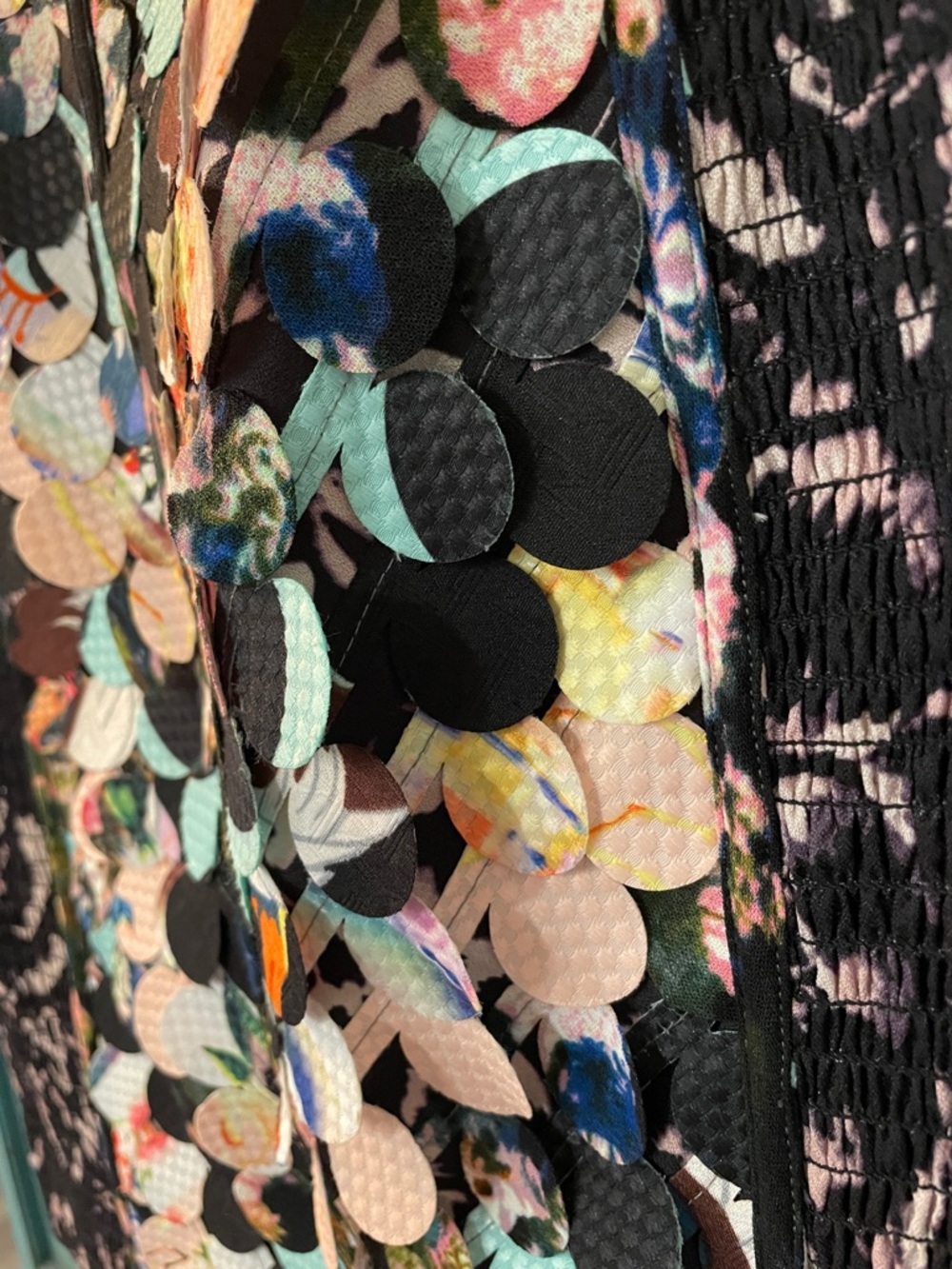 Anthropology Beguile by Byron Lars Black Pencil Skirt with Multicolor Panel - Picture 3 of 5